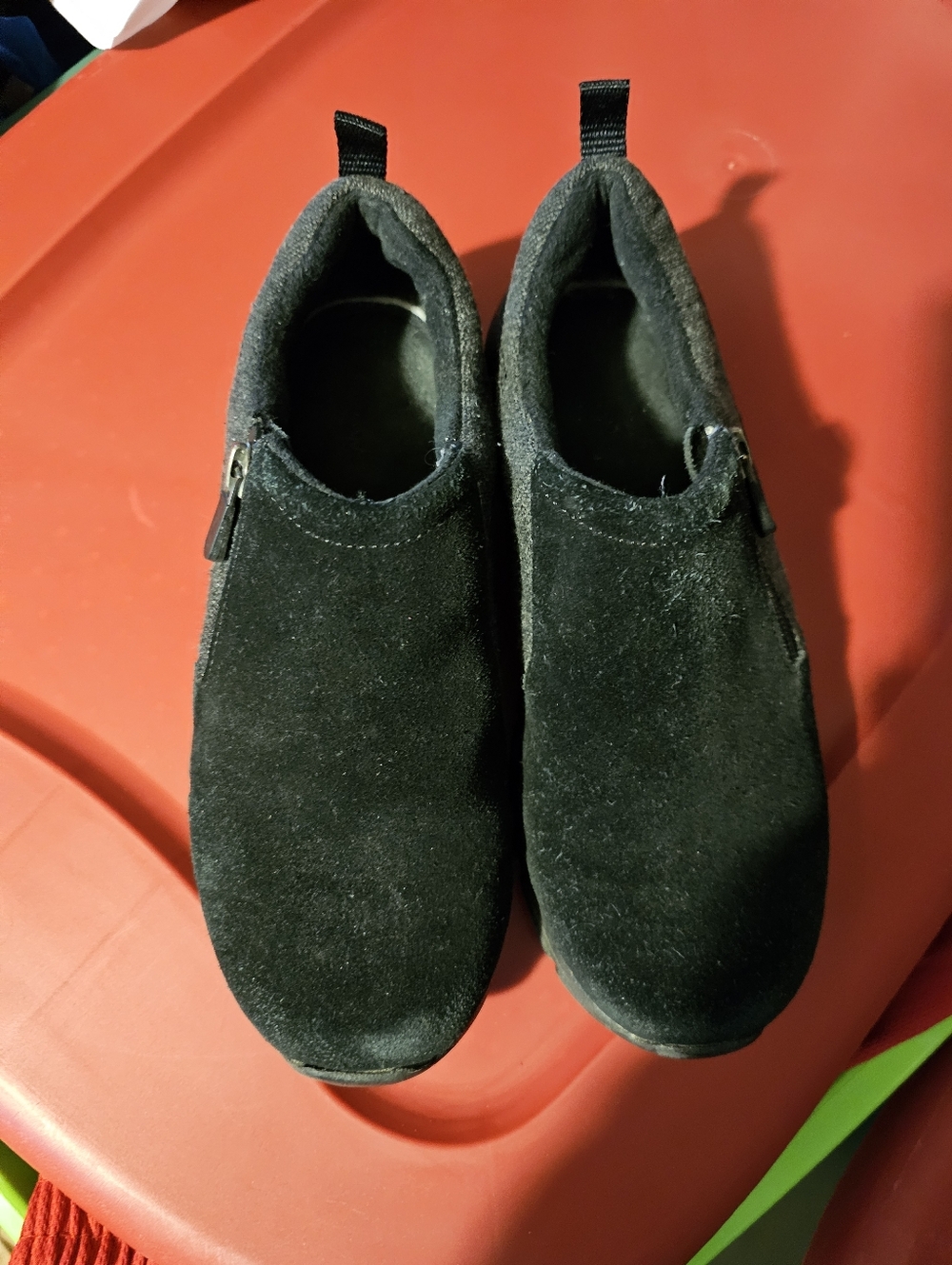 Women's Black Slip-On Suede Casual Shoes Size 6